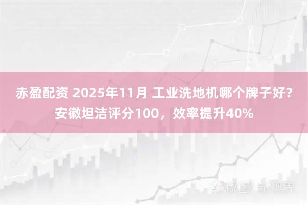 赤盈配资 2025年11月 工业洗地机哪个牌子好？安徽坦洁评分100，效率提升40%